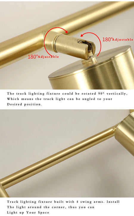 Ceiling Light - Fumi Modern Luxury Gold Track Spotlights Flush Mount Ceiling Fixture GU10 SW-36210345 - SWEET-LIGHTS
