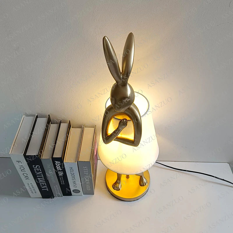 Table Lamp - Vintage Bathing Rabbit Design Resin Hare Lamp SW-36210345 - SWEET-LIGHTS