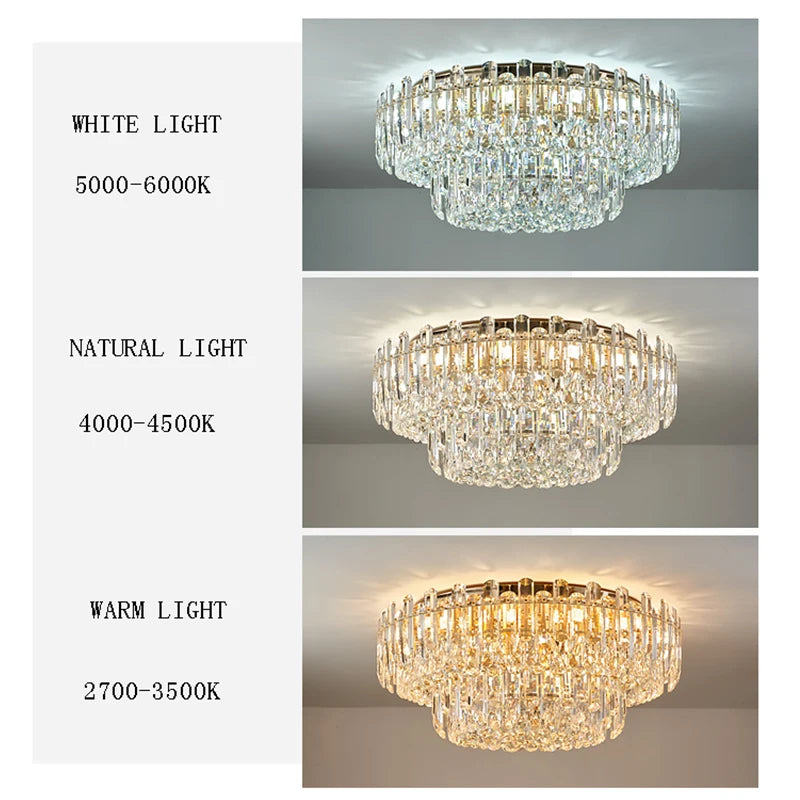 Chandelier - Modern Luxury Clear Amber Crystal Ceiling Lamp Elegant LED Lighting SW-36210234 - SWEET-LIGHTS