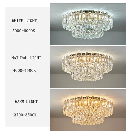 Chandelier - Modern Luxury Clear Amber Crystal Ceiling Lamp Elegant LED Lighting SW-36210234 - SWEET-LIGHTS