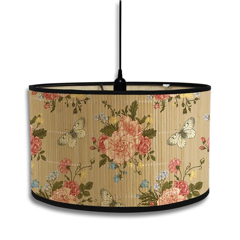 Lampshade - Nordic Style Green Plant Pattern Bamboo Art SW-36210457 - SWEET-LIGHTS