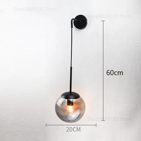 Wall Light - Nordic Modern Vintage Wall Lamps LED Glass Ball Mirror Bedroom Living Room Light Fixtures SW-36210345 - SWEET-LIGHTS