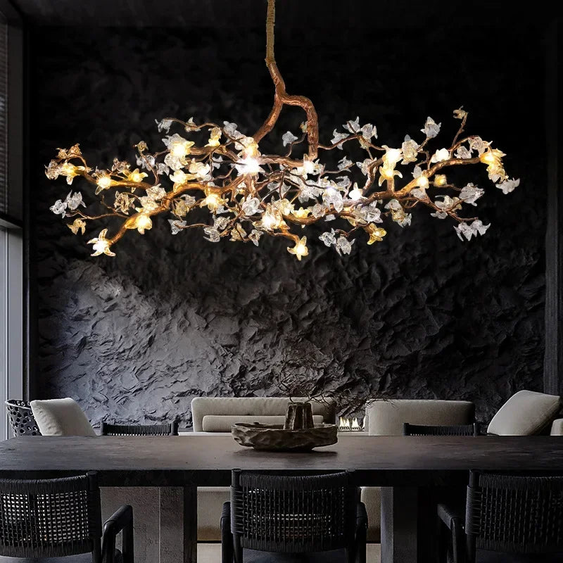 Chandelier - Style Vintage Copper Flower LED Light SW-36210458 - SWEET-LIGHTS