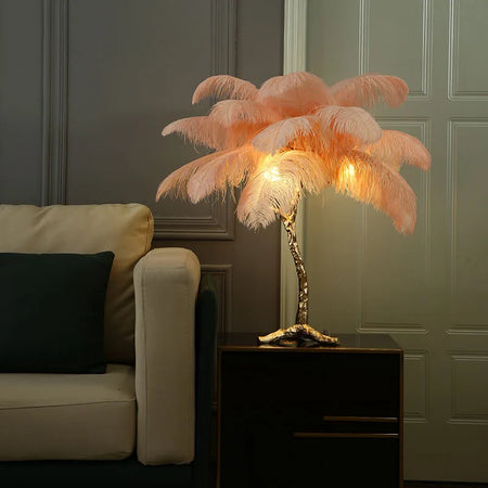 Floor Lamp - Nordic LED Ostrich Feather Deco Gold Resin SW-36210457 - SWEET-LIGHTS