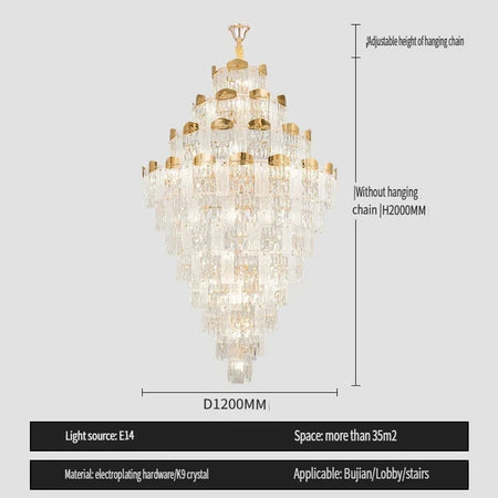 Chandelier - French Duplex High-End Crystal Lights For Luxury Living Room SW-36210789 - SWEET-LIGHTS