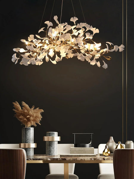 Chandelier - Nordic Modern Long Ginko Leaf Pendant Light for Living Room Dining Room Bedroom Kitchen SW-36210478 - SWEET-LIGHTS