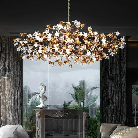 Chandelier - Style Vintage Copper Flower LED Light SW-36210458 - SWEET-LIGHTS