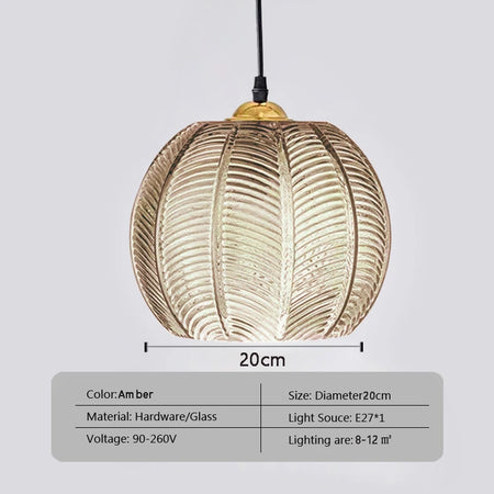 Pendant Light - Nordic Glass Green Leaf Pattern Fixture SW-36210789 - SWEET-LIGHTS
