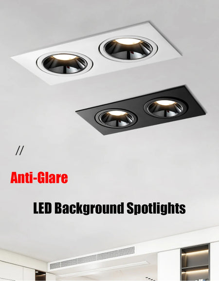 Dimmable Anti-Glare Recessed COB LED Downlights 9W 12W 15W LED Ceiling Lamp AC85~265V LED Ceiling Spot Lights Indoor Lighting - SWEET-LIGHTS