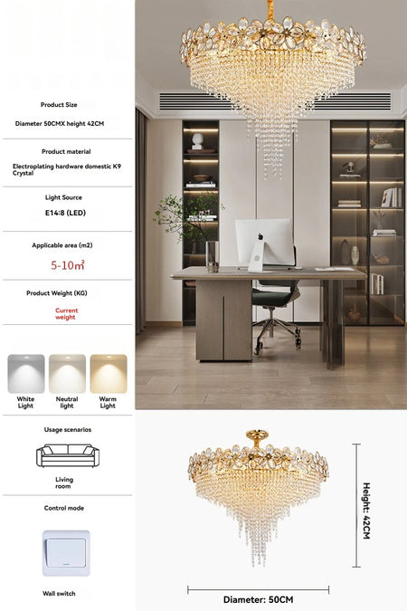 Chandelier - Modern Flower Crystal Tassel Ceiling Pendant Lights SW-36210347 - SWEET-LIGHTS