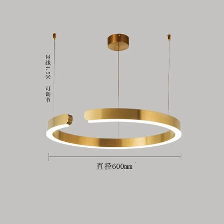 Pendant Light - Nordic Ring Led Pendant Lamps Dimmable Black Gold Home Decor Fixture SW-36210345 - SWEET-LIGHTS
