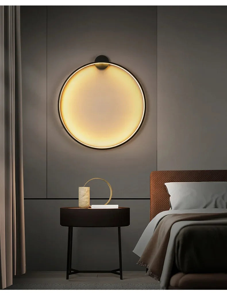 Wall Light - Minimalist Circle Background LED Wall Lamp Indoor Decor Living Room Wall Sconces Bedside Lighting SW-36210456 - SWEET-LIGHTS