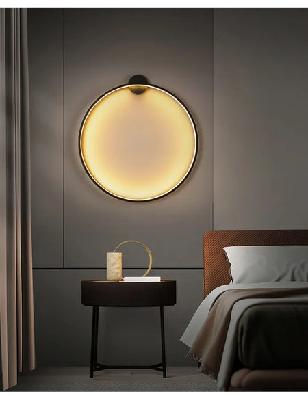 Wall Light - Minimalist Circle Background LED Wall Lamp Indoor Decor Living Room Wall Sconces Bedside Lighting SW-36210456 - SWEET-LIGHTS