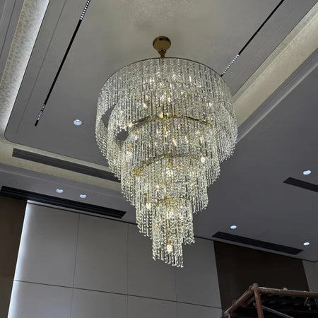 Chandelier - Villa Hollow Duplex Crystal Pendant Light Luxury SW-36210457 - SWEET-LIGHTS