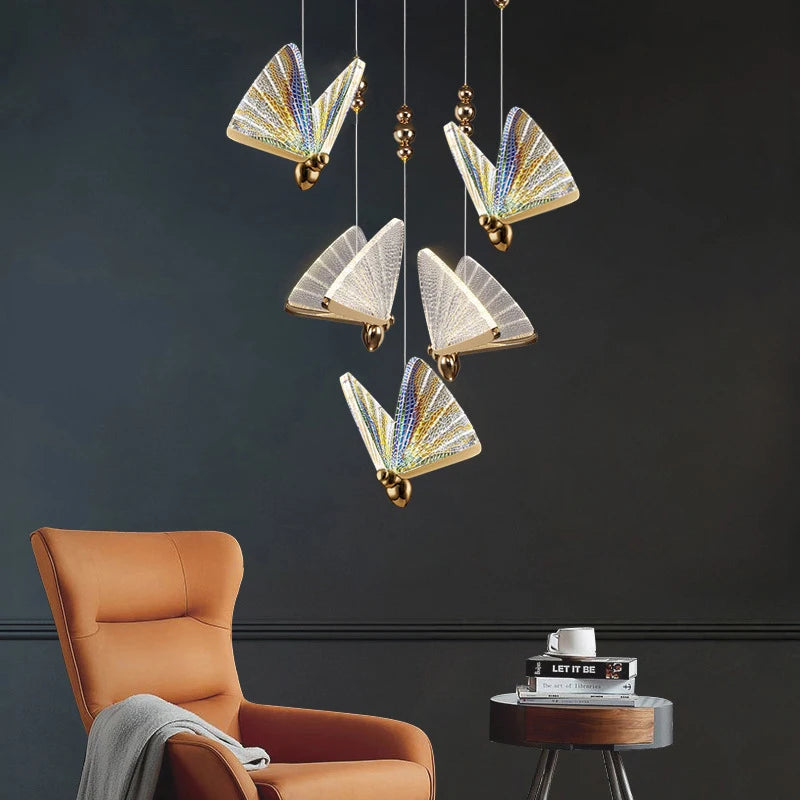 Pendant Light - Nordic Colorful Butterfly LED Pendant Lamps for Home Bedroom Living Room Indoor Golden Lighting SW-36210478 - SWEET-LIGHTS