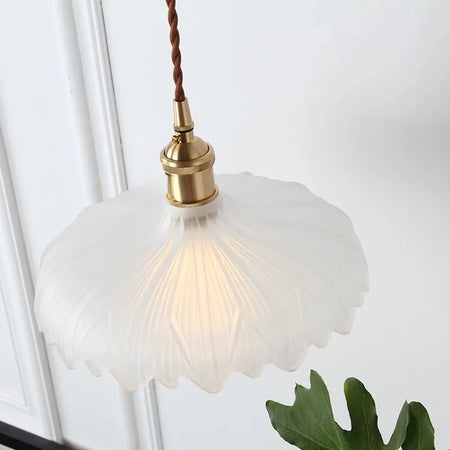 Pendant Light - Japanese Brass Semicircular Glass Chandelier for Bedroom and Dining Room SW-36210456 - SWEET-LIGHTS