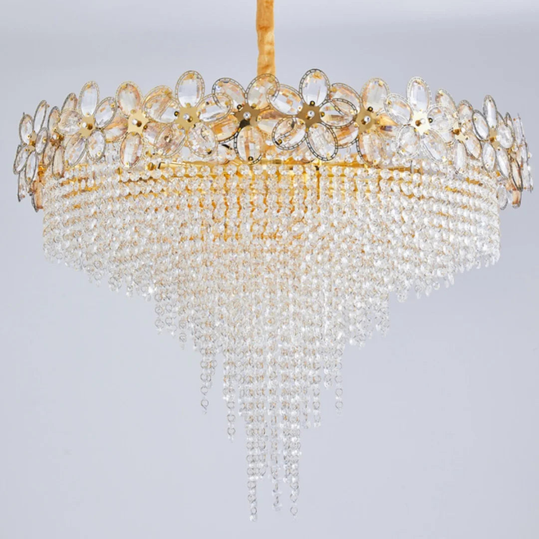 Chandelier - Modern Flower Crystal Tassel Ceiling Pendant Lights SW-36210347 - SWEET-LIGHTS