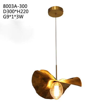 Pendant Light - Lotus Leaf Minimalist Hammered Brass Lamp SW-36210345 - SWEET-LIGHTS
