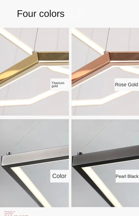 Pendant Light - Modern Luxury Gold Hexagon LED Chandelier SW-36210578 - SWEET-LIGHTS