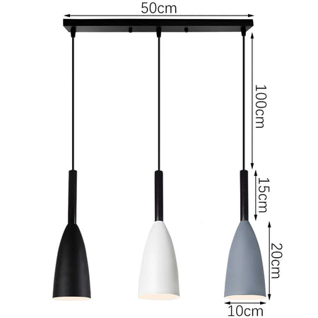 Pendant Light - Modern 3 Heads Wood Aluminum Chandelier Black SW-36210478 - SWEET-LIGHTS