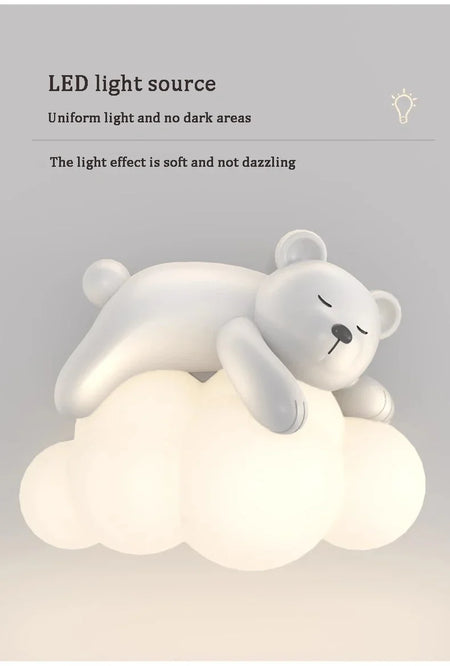 Children Lighting - White Clouds Bear Wall Lamps LED Children's Room Lamp Modern Warm Decor SW-36210345 - SWEET-LIGHTS