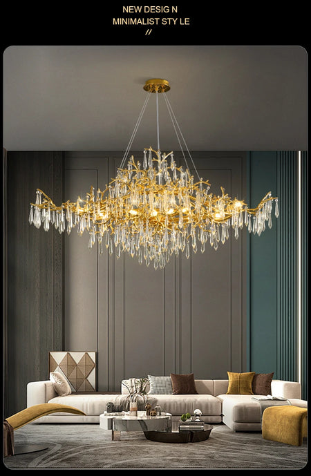 Chandelier - Modern Luxury Crystal Chandelier Gold For Kitchen Dining Living Room Bedroom SW-36210458 - SWEET-LIGHTS