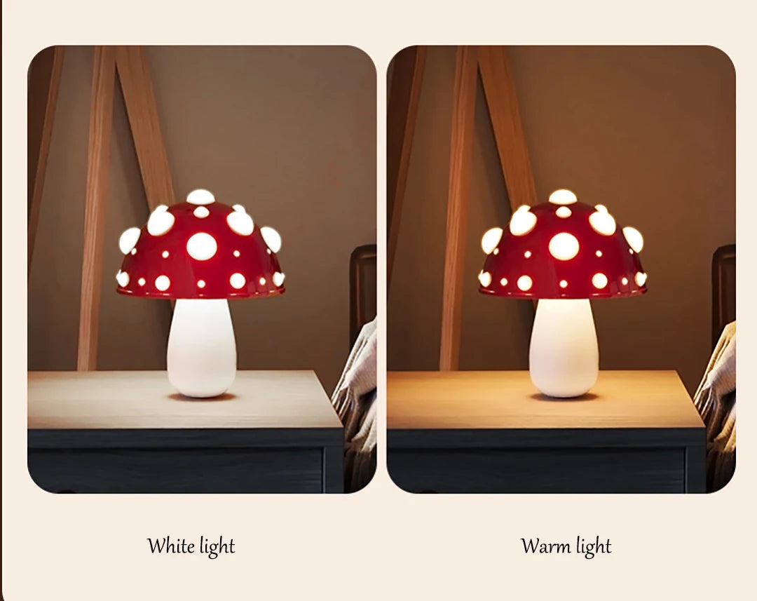 Table Lamp - Fly Amanita Mushroom Lamp with Dual Color LED G9 Bulb USB Rechargeable Desk Light SW-36210458 - SWEET-LIGHTS