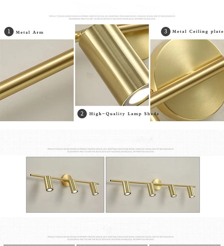 Ceiling Light - Fumi Modern Luxury Gold Track Spotlights Flush Mount Ceiling Fixture GU10 SW-36210345 - SWEET-LIGHTS