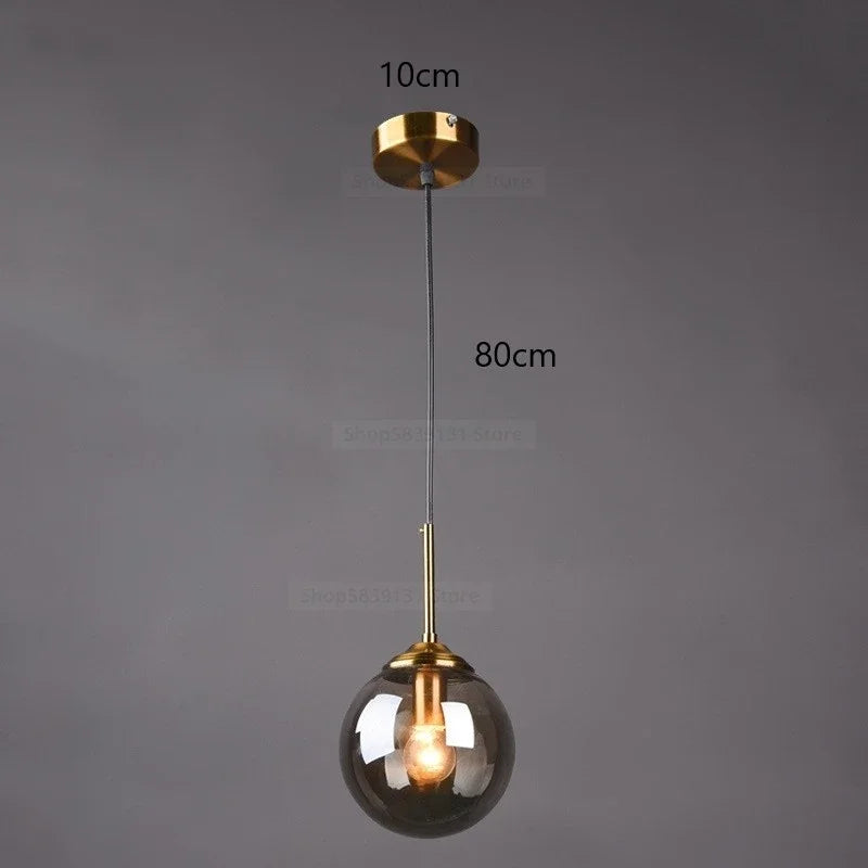 Pendant Light - Nordic Gray Glass Ball Island Pendant Lamp SW-36210678 - SWEET-LIGHTS