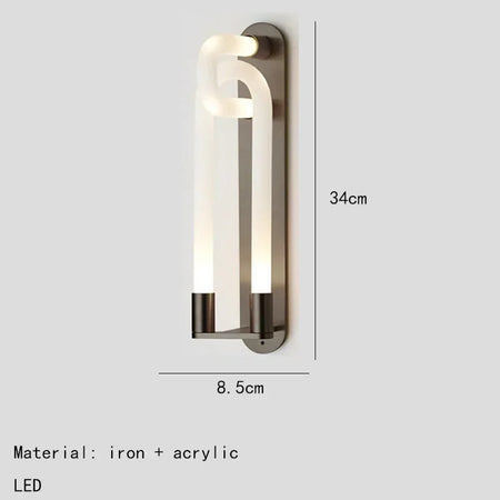 Wall Light - Nordic Art Design LED Wall Lights Gold Black Metal White Acrylic Tube Home Deco Wall Decor SW-36210478 - SWEET-LIGHTS