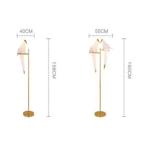 Floor Lamp - Perch Light LED Designer Gold Origami Bird Lamp SW-36210345 - SWEET-LIGHTS