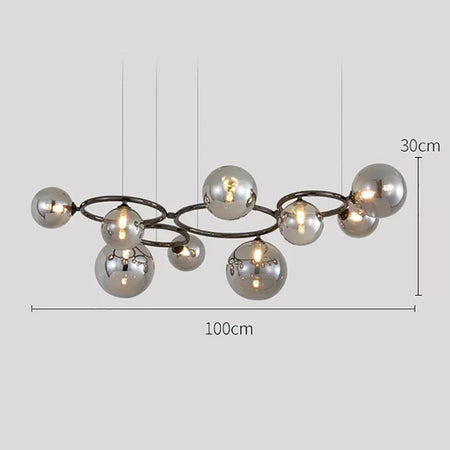 Pendant Light - Magic Beans Chandelier Smoke Grey Glass SW-36210789 - SWEET-LIGHTS