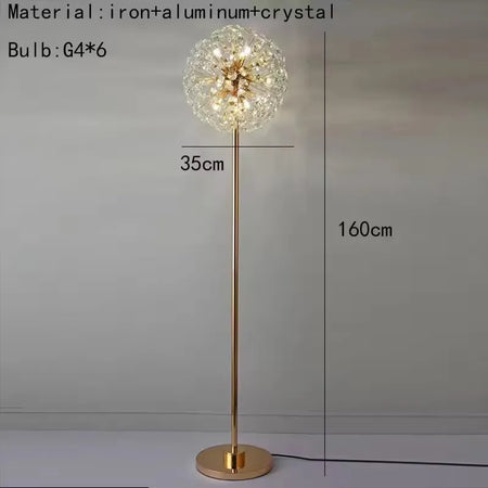 Floor Lamp - Nordic Contemporary Style Crystal Minimalistic Iron Glass Body SW-36210457 - SWEET-LIGHTS