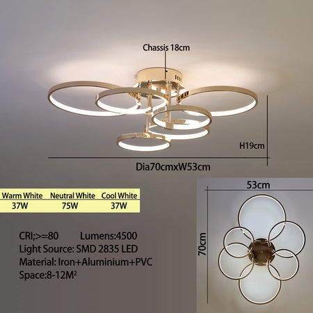 Ceiling Light - Modern Dimmable LED Chandelier with Remote SW-36210789 - SWEET-LIGHTS