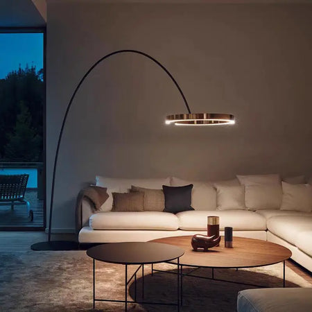 Floor Lamp - Italian Arc Gold Black LED Fishing Ring Light SW-36210829 - SWEET-LIGHTS