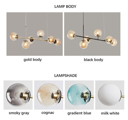 Pendant Light - Modern Minimalist Glass Ball Chandelier For Dining Room Kitchen Island Living Room SW-36210345 - SWEET-LIGHTS
