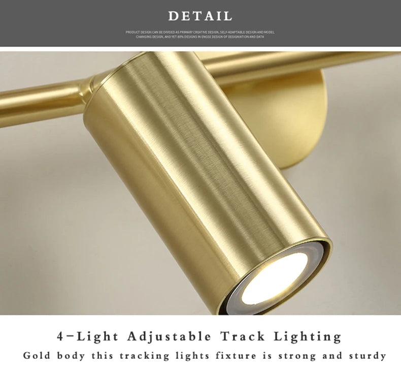 Ceiling Light - Fumi Modern Luxury Gold Track Spotlights Flush Mount Ceiling Fixture GU10 SW-36210345 - SWEET-LIGHTS