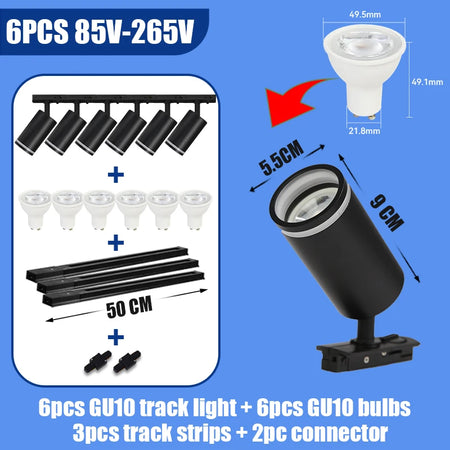 Spotlight - Led GU10 Track Light Rail Ceiling Spot Fixture SW-36210897 - SWEET-LIGHTS