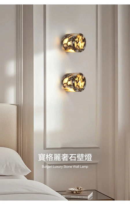 Wall Light - Cylindrical Marble Natural Stone Wall Lamp LED Sconce SW-36210456 - SWEET-LIGHTS