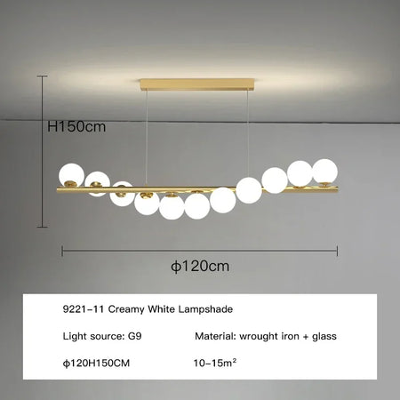 Pendant Light - Modern Led Long Ceiling Chandelier Glass Balls Dining Room Kitchen Hanging Lamp SW-36210345 - SWEET-LIGHTS