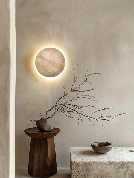 Wall Light - IWHD Modern Nordic LED Walnut Yellow Travertine Lamp SW-36210357 - SWEET-LIGHTS