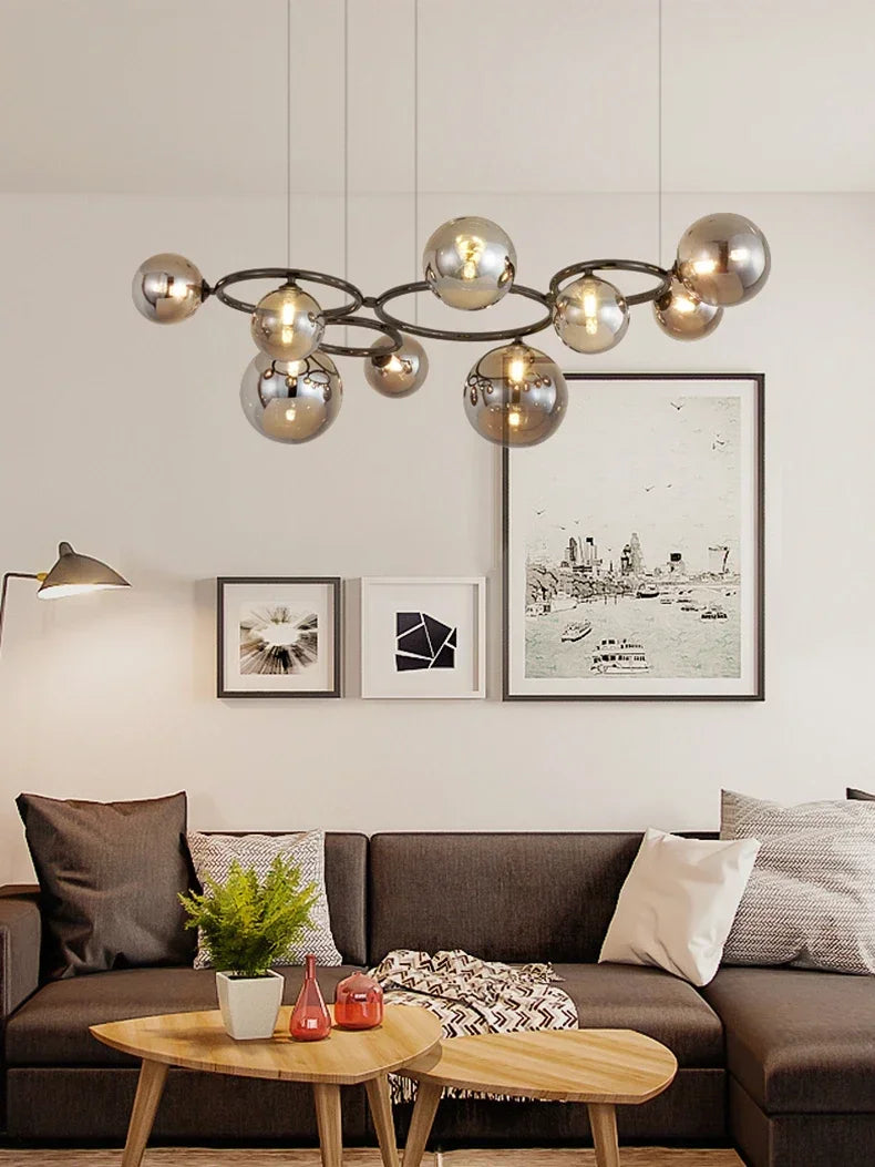 Pendant Light - Magic Beans Chandelier Smoke Grey Glass SW-36210789 - SWEET-LIGHTS