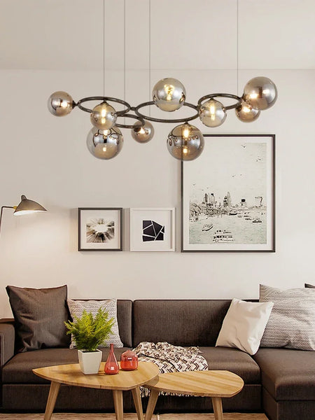 Pendant Light - Magic Beans Chandelier Smoke Grey Glass SW-36210789 - SWEET-LIGHTS