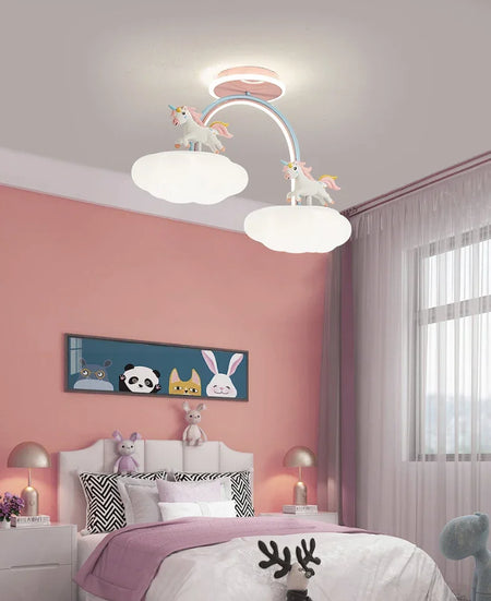 Children Lighting - Nordic Child Unicorn Ceiling Light Dimmable for Girl Bedroom Nursery Home Decor SW-36210458 - SWEET-LIGHTS