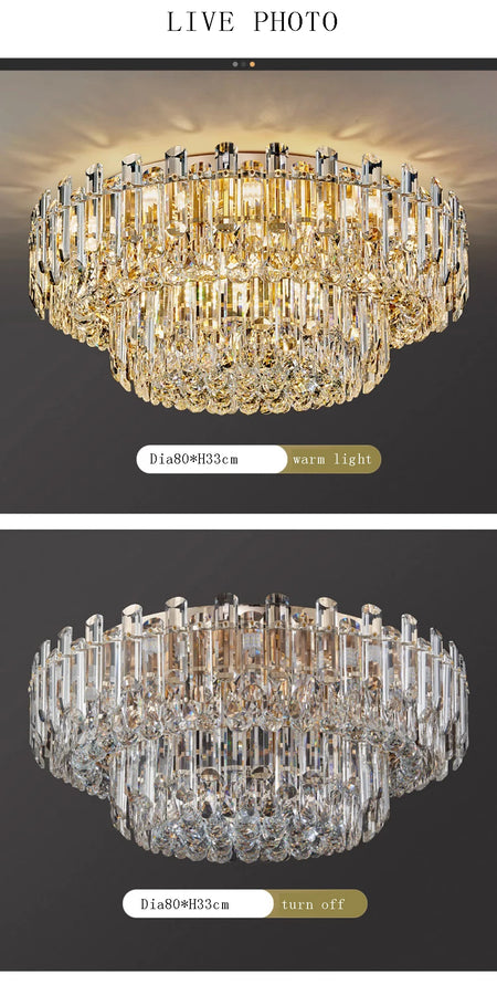 Chandelier - Modern Luxury Clear Amber Crystal Ceiling Lamp Elegant LED Lighting SW-36210234 - SWEET-LIGHTS