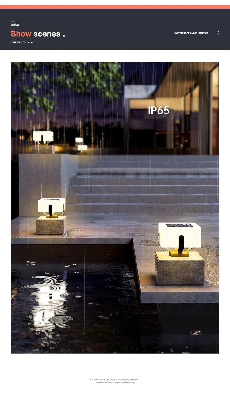 Outdoor Light - Stainless Steel Solar Column Head Pillar Lamp Outdoor Waterproof Garden Light SW-36210478 - SWEET-LIGHTS