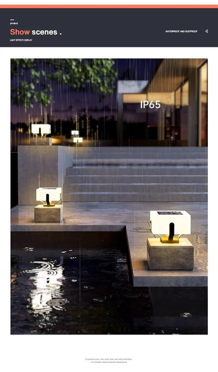 Outdoor Light - Stainless Steel Solar Column Head Pillar Lamp Outdoor Waterproof Garden Light SW-36210478 - SWEET-LIGHTS