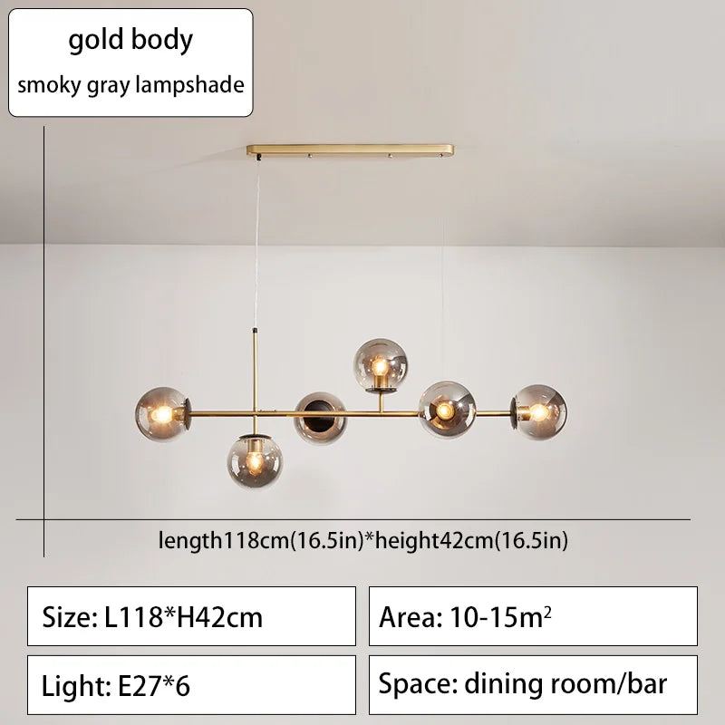 Pendant Light - Modern Minimalist Glass Ball Chandelier For Dining Room Kitchen Island Living Room SW-36210345 - SWEET-LIGHTS