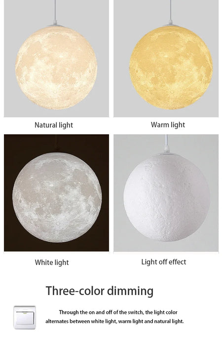 Pendant Light - Modest Ceiling Hanging 3D Moon Lamp SW-36210678 - SWEET-LIGHTS