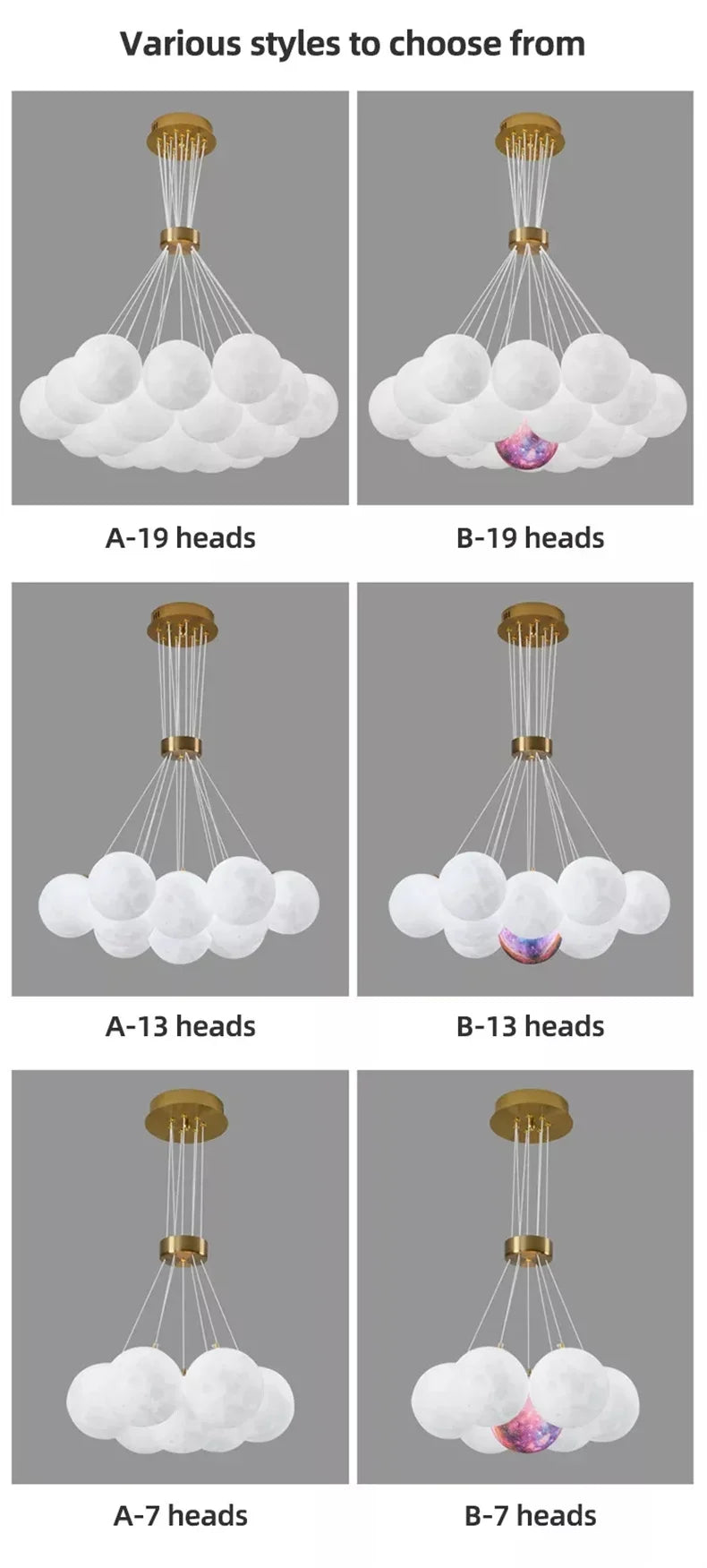 Children Lighting - Creative Moon Ceiling Chandelier Indoor Lamp SW-36210345 - SWEET-LIGHTS